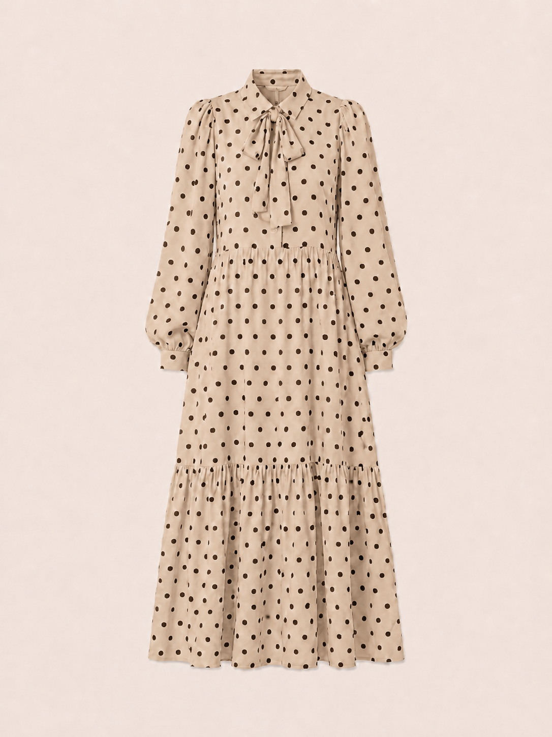 Sofia polka dot Dress Creme/Brown